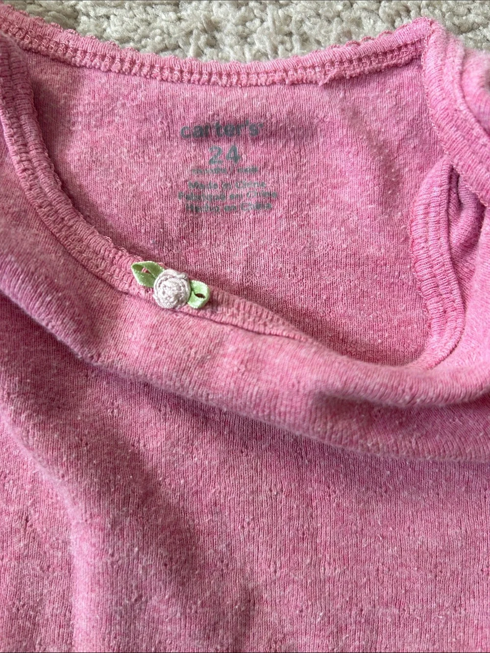 Carter's Long-Sleeve One-Piece Bodysuits in Pink and Brown